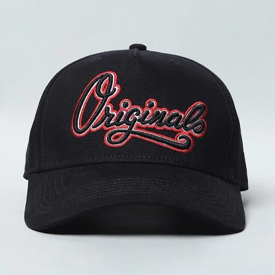 Men Black & Red Embroidered Baseball Cap