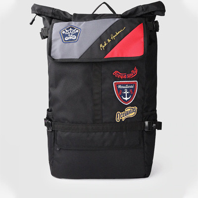 Unisex Black & Red Solid Backpack