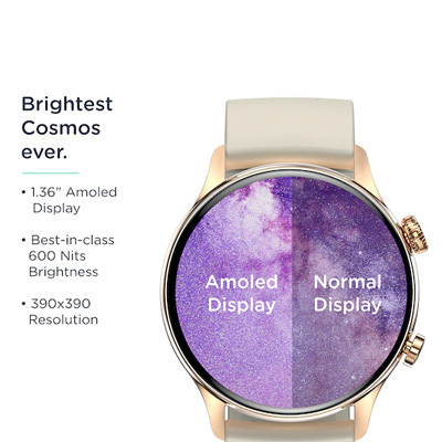 Cosmos luxe  AMOLED Display BT Calling Smartwatch - Midnight Gold