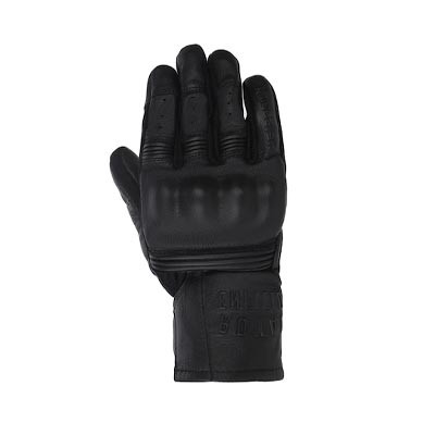Men Black Leather Riding Gloves