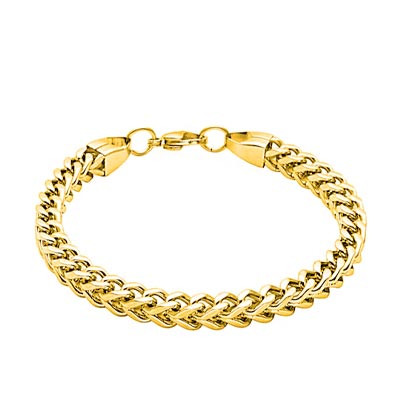Men Gold-Toned Stainless Steel Link Bracelet