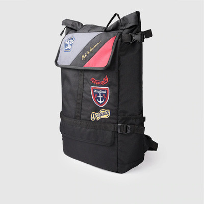 Unisex Black & Red Solid Backpack