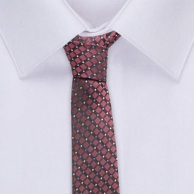 Men Red & White Printed Skinny Tie