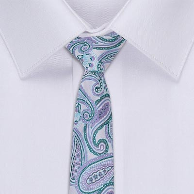 Men Blue & Purple Printed Broad Tie
