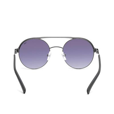 Unisex Black Lens & Gunmetal-Toned Round Sunglasses with UV Protected Lens