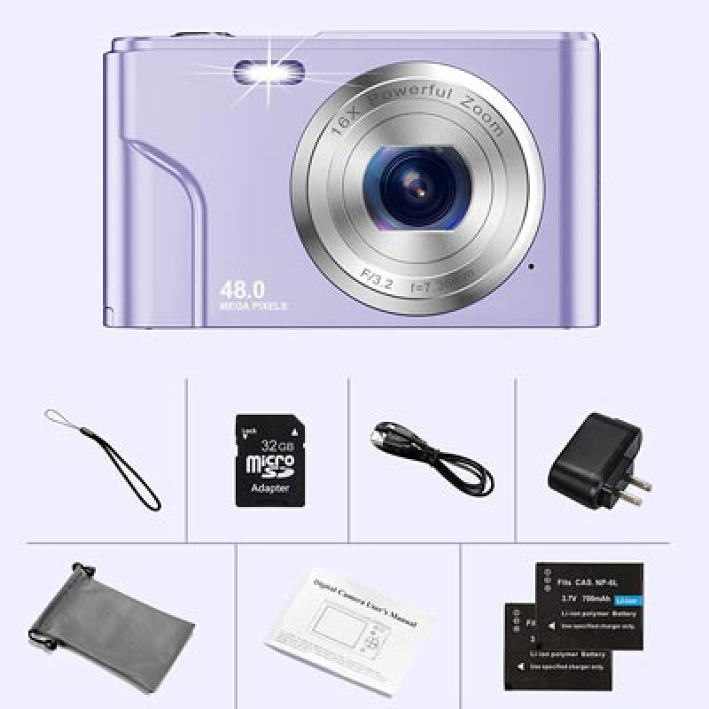 1080P 48MP Kids Camera with 32GB SD Card,