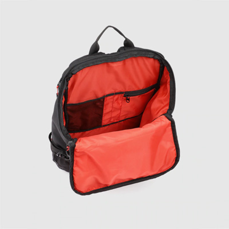 Unisex Black & Red Backpack with Compression Straps