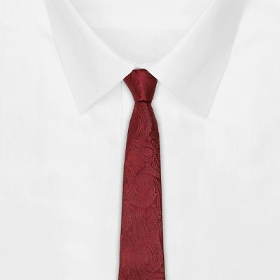 Men Maroon Woven Design Broad Tie