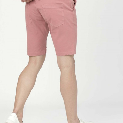 Men Pink Solid Slim Fit Regular Shorts